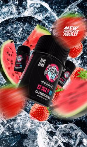 نكهة بطيخ فراولة ايس من روثلس سولت نيكوتين Ruthless Ez Duz Ice Salt