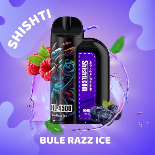 شيشتي DTL بلوراز ايس سحبة فيب 4500 موش ذات نيكوتين منخفض shishati Blue Razz Ice