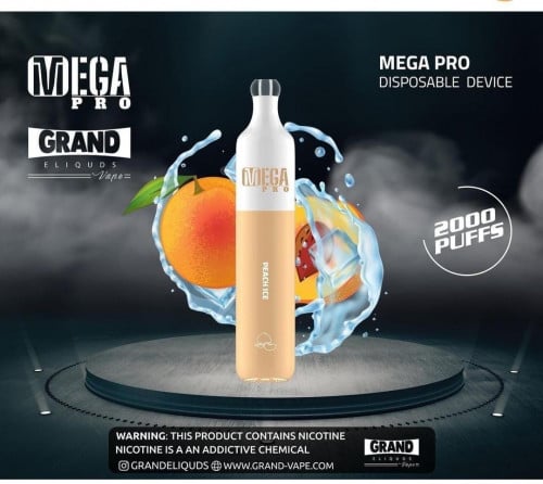 سحبة جاهزة ميقا برو 2000 موش بنكهة خوخ ايس Disposable MEGA Pro