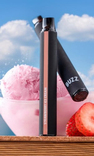 سحبة سيجارة بوز ايس كريم فراوله 20 نيكوتين 800 موش BUZZ 800 puffs