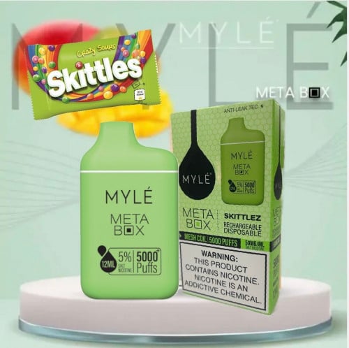 سحبة مايلي حلاوة سكيتليز 5000 موشة MYLE META BOX DISPOSABLE DEVICE 5000 PUFFS - SKITTLEZ