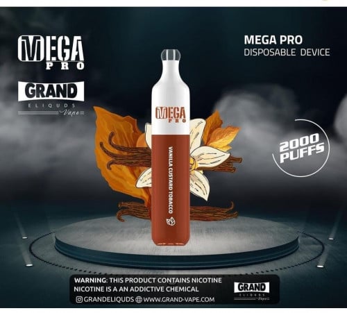 سحبة جاهزة ميقا برو 2000 موش بنكهة توباكو فانيلا Disposable MEGA Pro