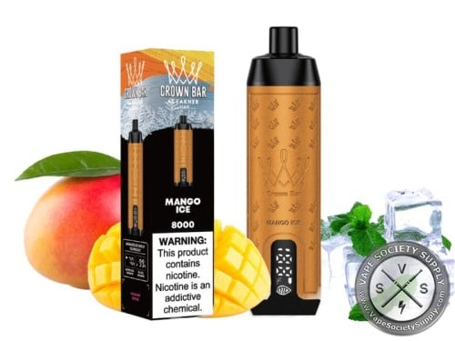 شيشة كراون بار 8000 سحبه مانجو فروزن من تاج الفاخر CROWN BAR 5MG
