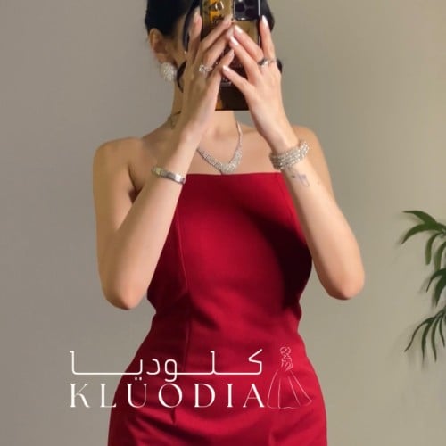 فستان ناعم قطعتين ب اكمام طويله