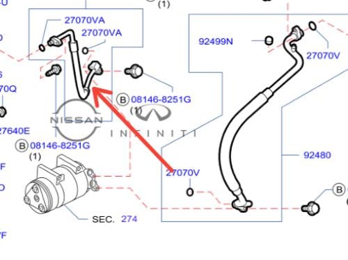 لي الحار للكمبروسر انفينتي QX80 2010/2018