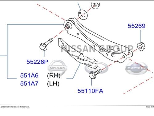 ذراع مقص خلفي انفنتي 2008/2010