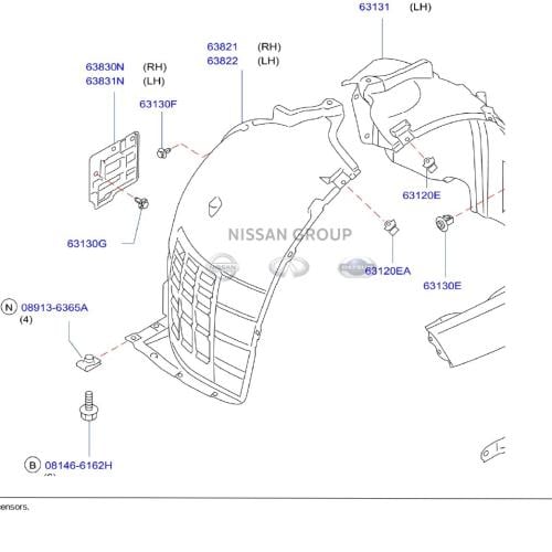 بطانة رفرف جهة الصدام  انفنتي QX70/FX ( 2008 - 2019 )