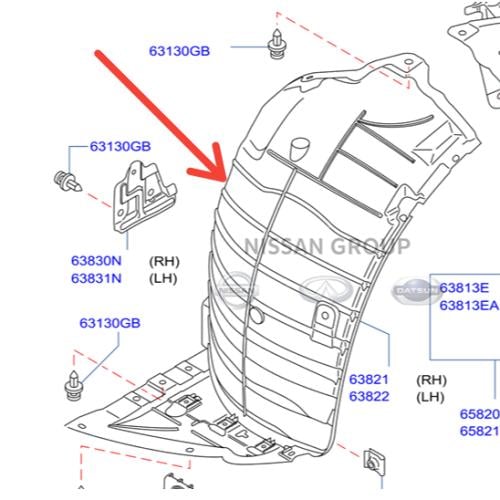 بطانة امامي جهة  الصدام إنفينيتي G35/37/25 SEDAN ( 2006 - 2014 )