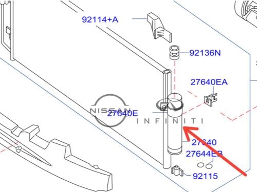 علبة فريون مكيف انفنتي G35/37/25 2007/2008_QX70/FX35 ( 2008 - 2019 )_Q70/M ( 2010 - 2020 )