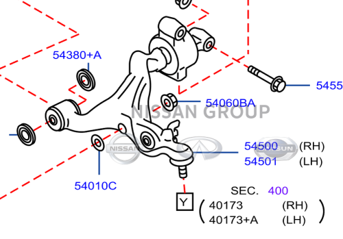 مقص امامي تحت QX50 2013/2015