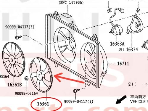 ريشة مروحة Lexus Es240/350 اي اس   240/350 2006 - 2012  022770-5990