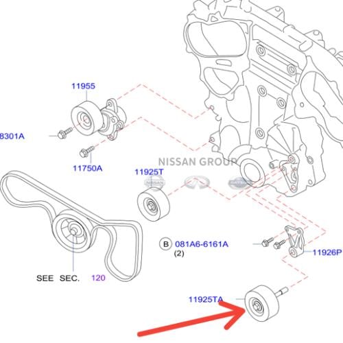 PULLEY ASSY/بكره ثابته مسمار مكسيما 2010/2015