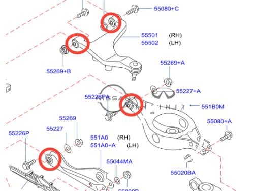 طقم جلب مقصات خلفي  انفنتي FX35 2005/2007