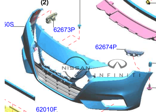 صدام امامي نيسان صني المكسيكية اصلي وكالة يجب تطبيق رقم الهيكل