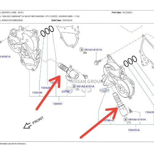 بلف سلندر SOLENOIDE  انفنتي  QX70/FX ( 2008 - 2019 )