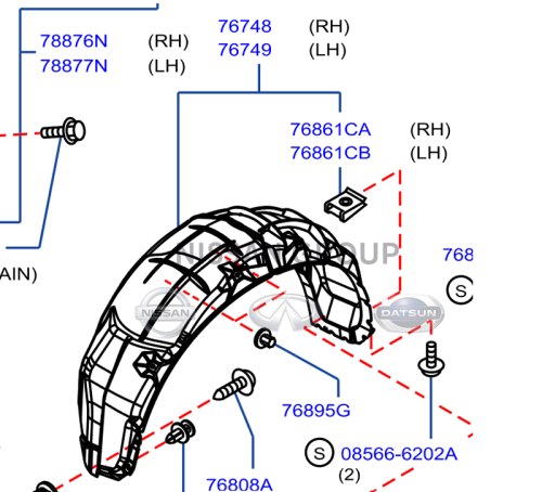 بطانة رفرف خلفي نيسان باترول 2013/2017