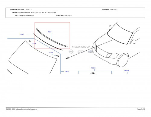 زيق زجاج امامي باترول 2010/2015