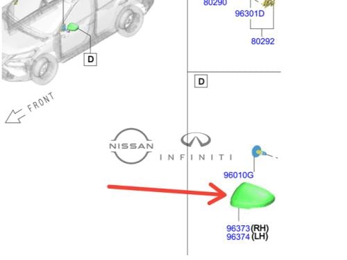 غطاء مراية اكس تريل  2023/204 ستاندر
