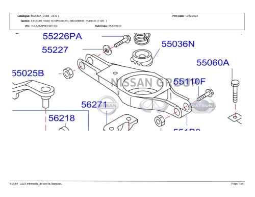 مقص خلفي مكسيما MAXIMA ( 2010 - 2015 )