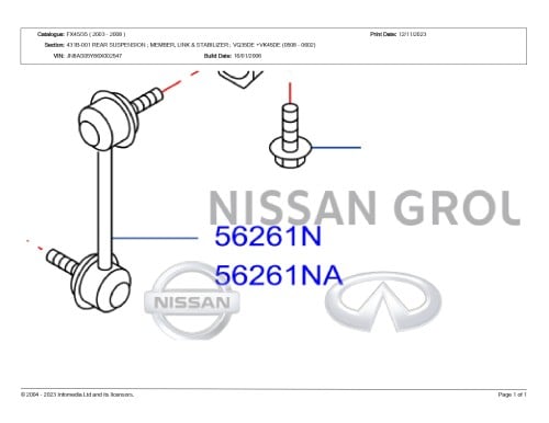 مسمار توازن خلفي FX45/35 ( 2003 - 2008