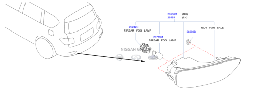 اسطب عاكس خلفي نيسان باترول 2013/2017