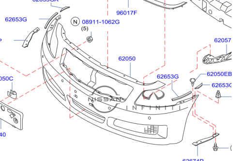 صدام امامي انفينتي G35/37/25 SEDAN ( 2006 - 2014 )