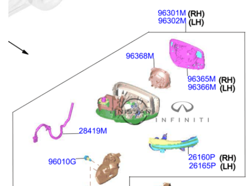مراية باب نيسان صني المكسيكية مع الكاميرا
