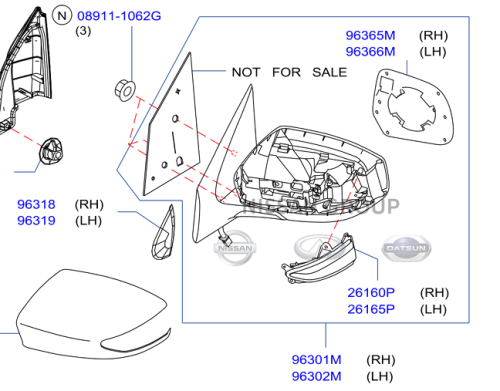 مراية جانية صني 2015/2024 صناعة تايواني