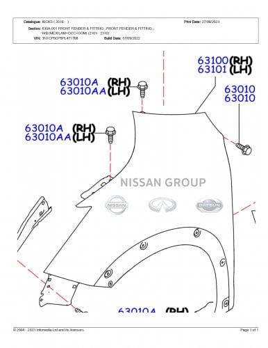 رفرف امامي  نيسان كيكس 2021/2023