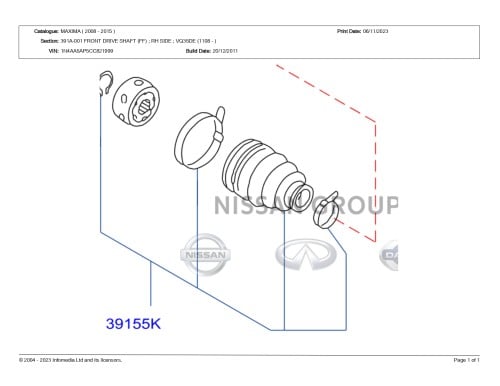 جلدة عكس خارجي نيسان مكسيما 2010/2015