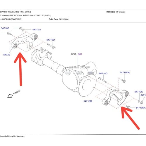 كرسي دفرنس أمامي باثفيندر  2000/2005