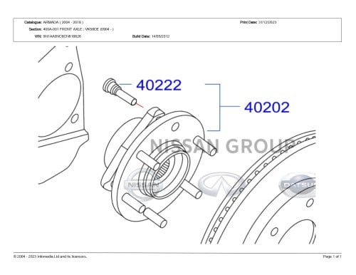 فلنجة امامي نيسان ارمادا 2012/2018