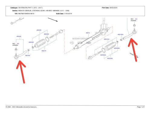 ذراع دركسون خارجي سنترا 2012/2015