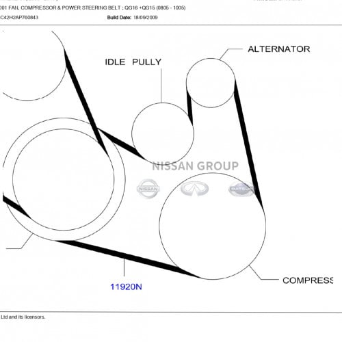 سير مكيف نيسان صني 2008/2009