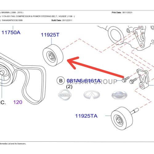 PULLEY ASSY/بكره ثابته مكسيما 2010/2015