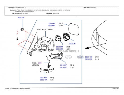 مراية باب باترول بلاتنيوم 2015/2019