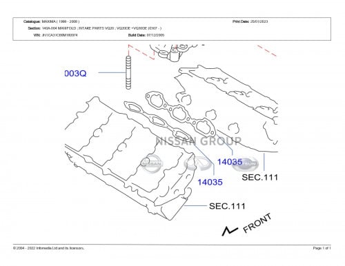 وحة داخلي سلندر مكسيما 1999-2008