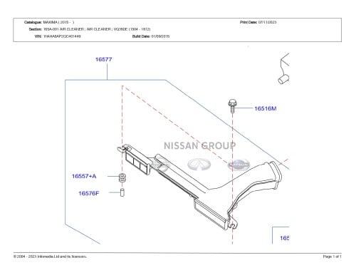 وصلة قربة هواء مكسيما  2015/2018 AIR DUCT