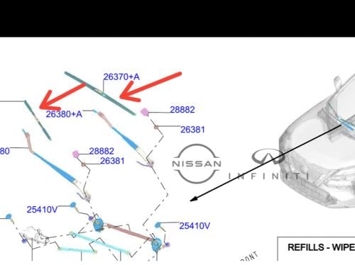مساحة زجاج امامي نيسان اكس تريل 2023/2025