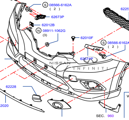 جلدة صدام امامي نيسان اكس نريل 2014/2017