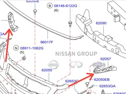 عظمة صدام امامي انفنتي G35/37/25 SEDAN ( 2006 - 2014 )