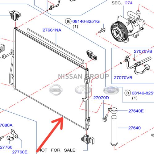 رديتر مكيف نيسان نفارا 2016/2024 _ صناعه تايلندية
