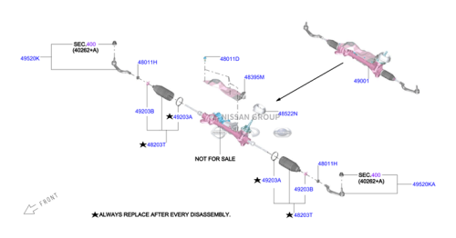 علبة دركسون تحت نيسان اكس تريل 2023/2024