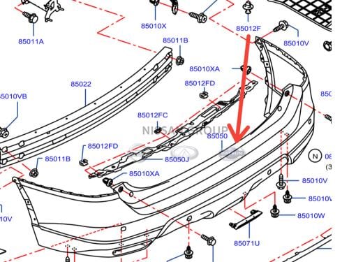 صدام خلفي نيسان اكس تريل 2020/2022