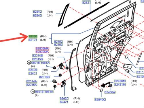 باب خلفي يمين نيسان باترول بطل الدروب 2010/2023