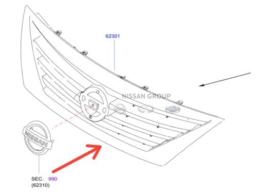 شبك امامي نيسان صني 2012/2014 تجاري