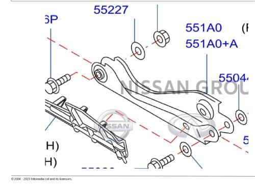 ذراع مقص خلفي تحت يسار انفنتي FX35 2000/2008