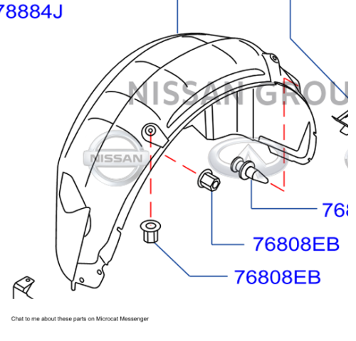 بطانة رفرف خلفي QX70/FX ( 2012 - 2019 )