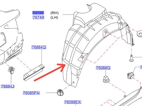 بطانة رفرف خلفي التيماء 2013/2018