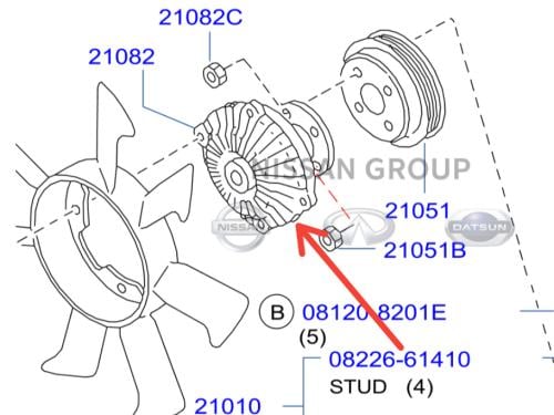 كلتش مروحة نيسان ونيت 2004/2015